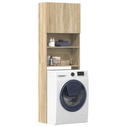 vidaXL Washing Machine Cabinet Sonoma Oak 64x24x190 cm Engineered Wood