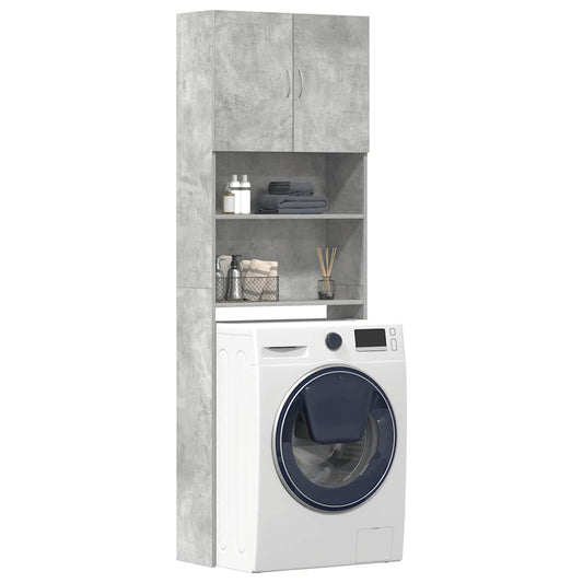 vidaXL Washing Machine Cabinet Concrete Grey 64x24x190 cm Engineered Wood