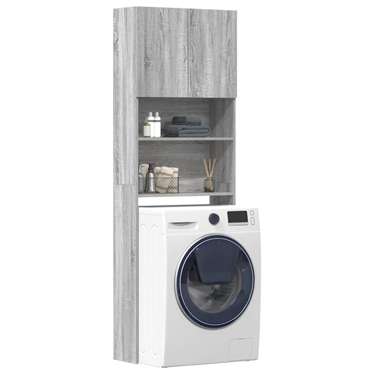 vidaXL Washing Machine Cabinet Grey Sonoma 64x24x190 cm Engineered Wood