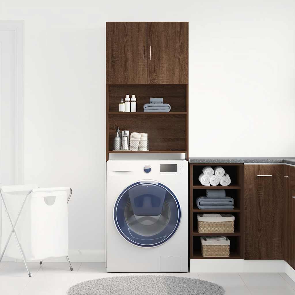 vidaXL Washing Machine Cabinet Brown Oak 64x24x190 cm Engineered Wood