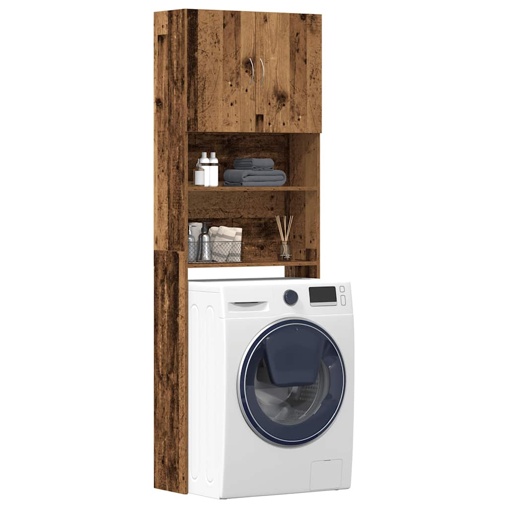 vidaXL Washing Machine Cabinet Old Wood 64x24x190 cm Engineered Wood