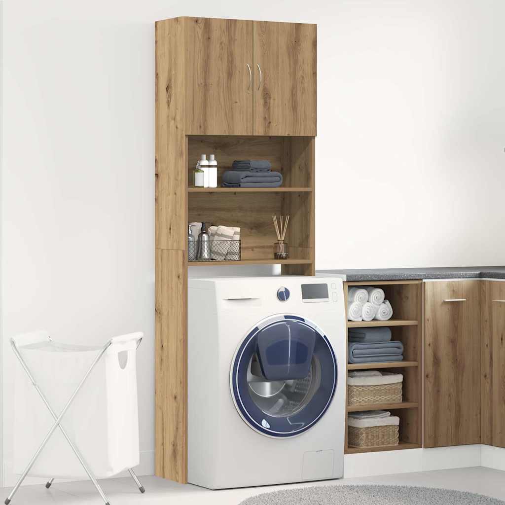 vidaXL Washing Machine Cabinet Artisan Oak 64x24x190 cm Engineered Wood