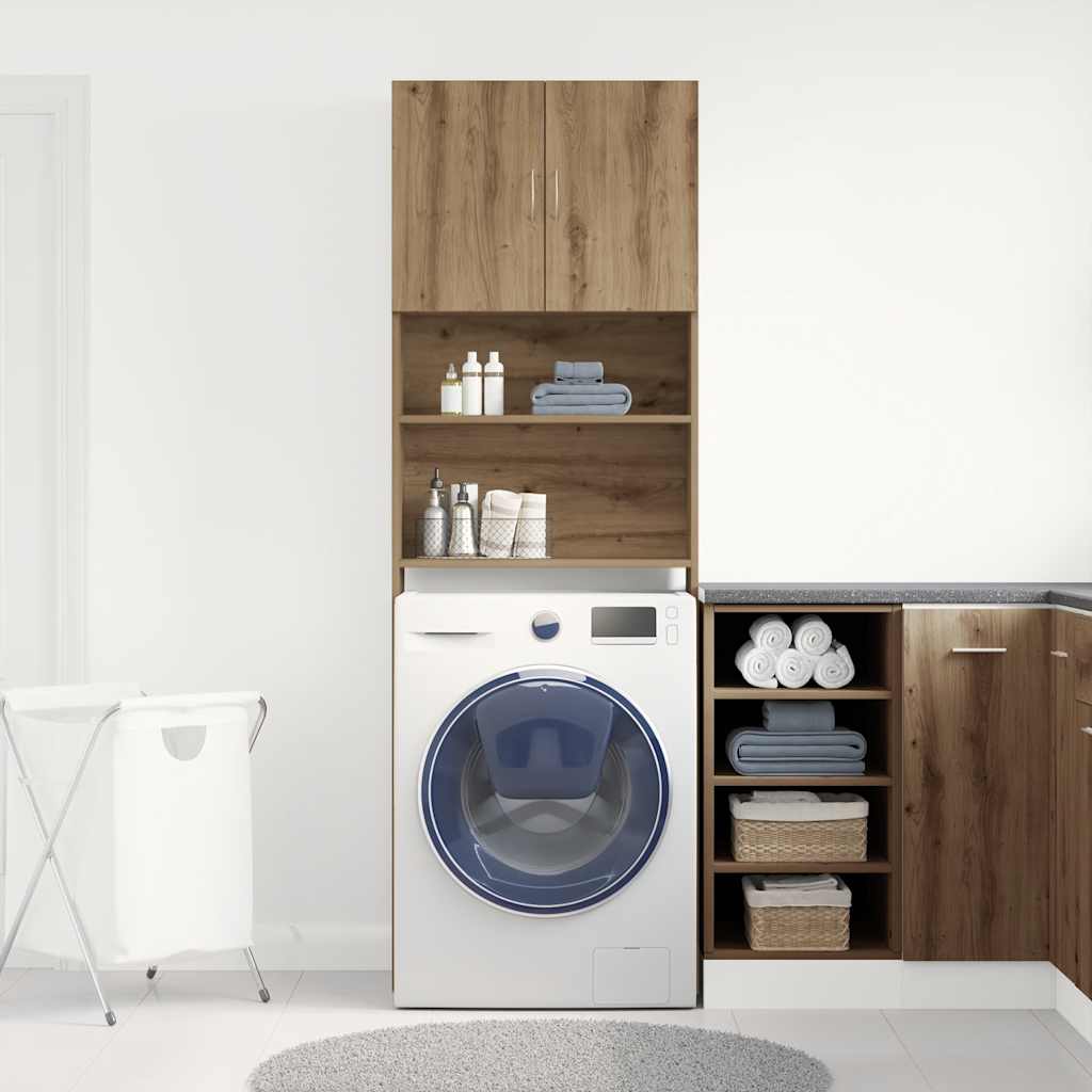 vidaXL Washing Machine Cabinet Artisan Oak 64x24x190 cm Engineered Wood