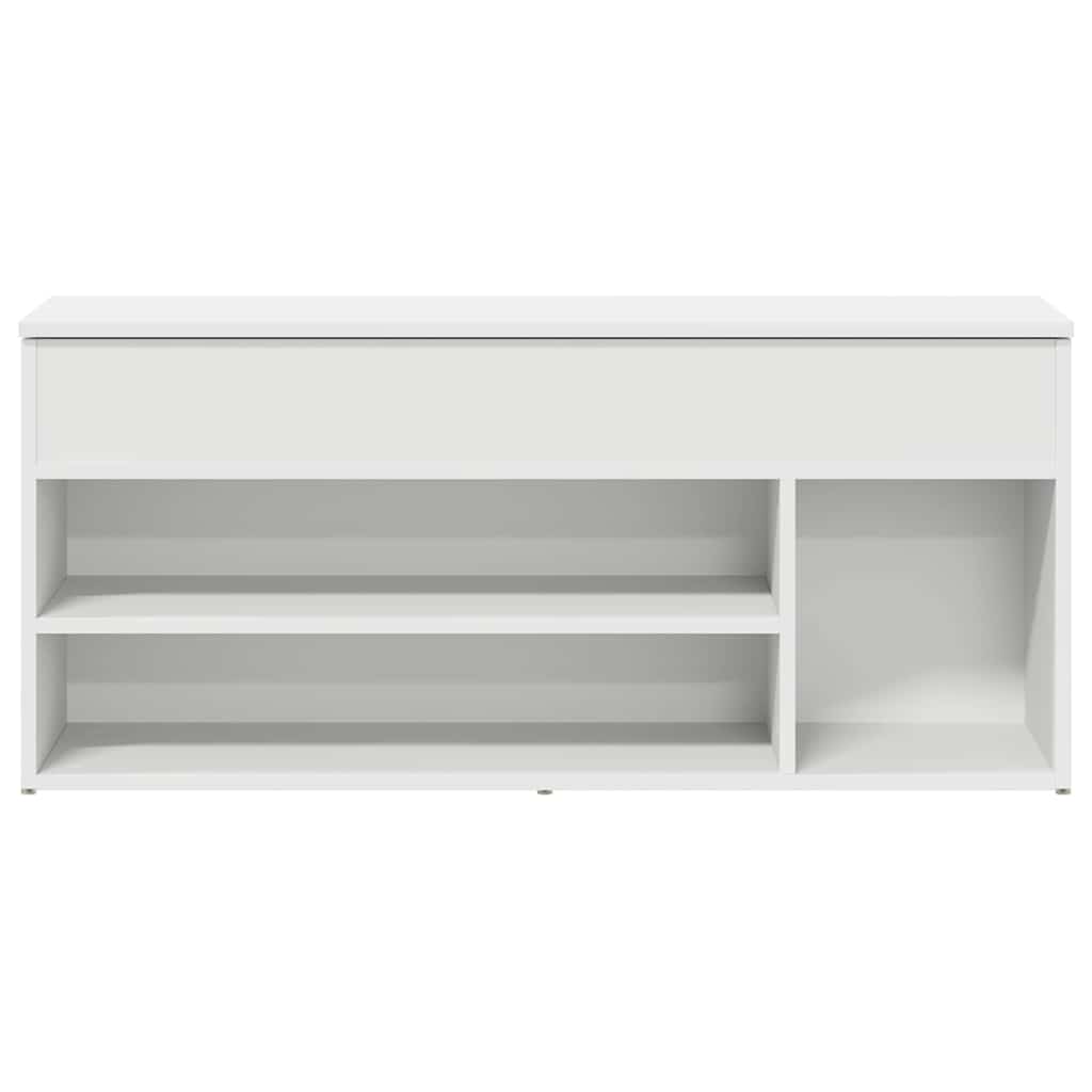 Shoe Bench White 102x30,5x45 cm Engineered Wood
