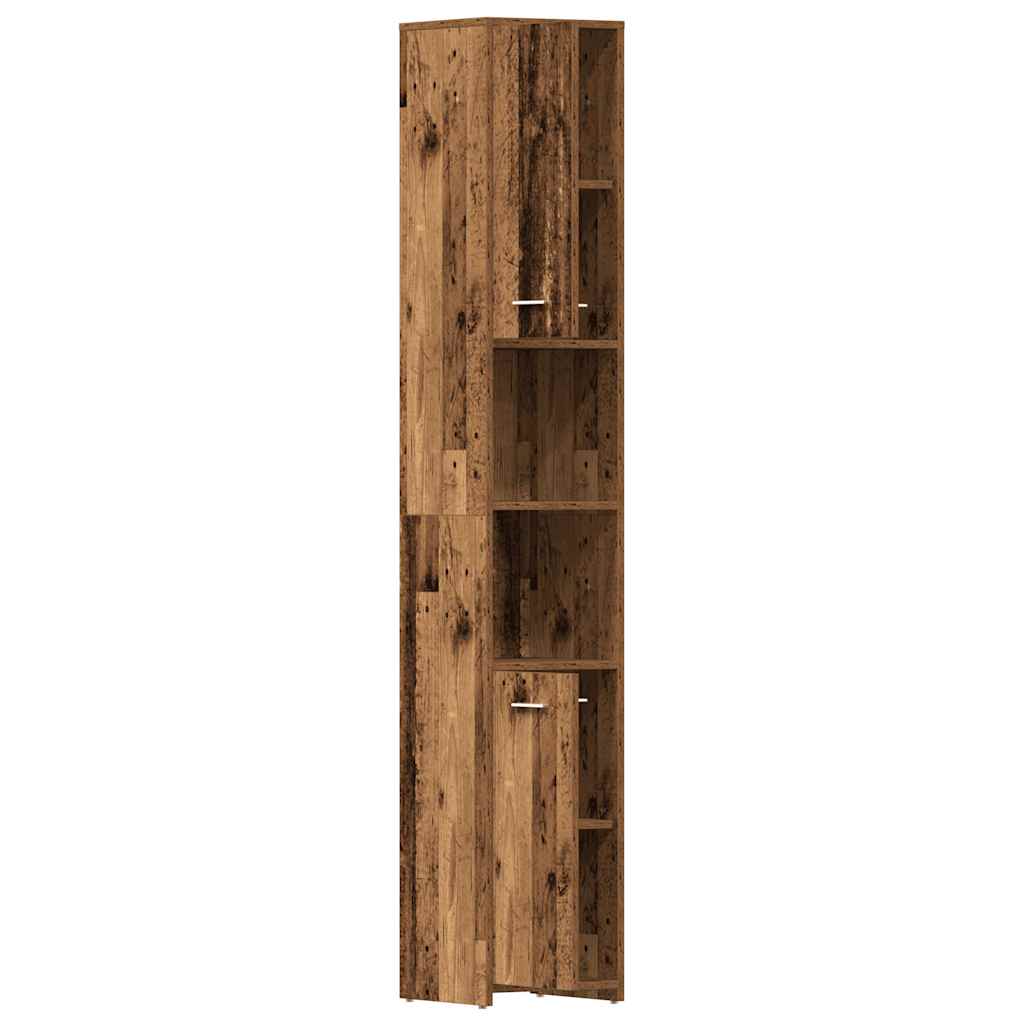 vidaXL Bathroom Cabinet Old Wood 30x30x183.5 cm Engineered Wood