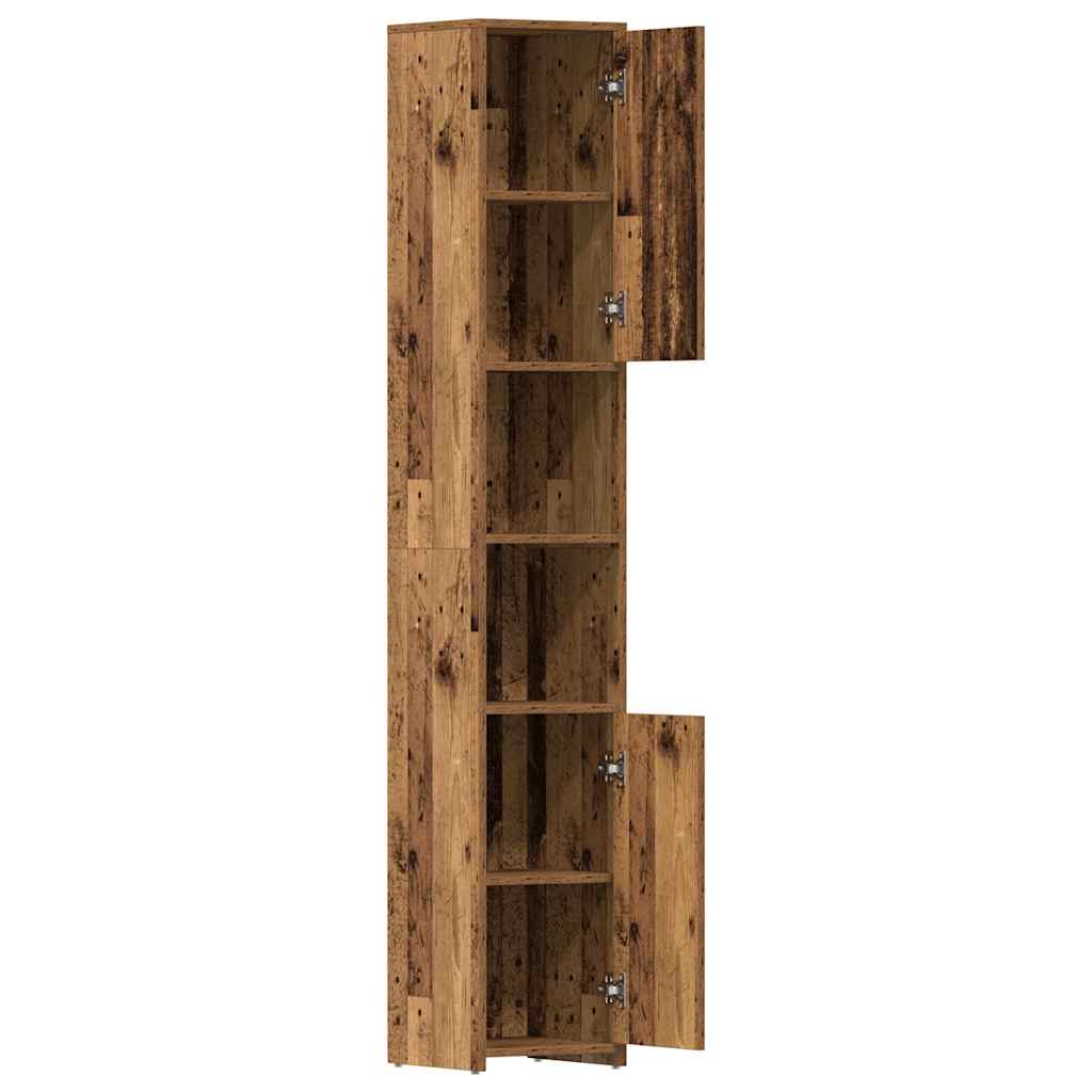 Bathroom Cabinet Old Wood 30x30x183,5 cm Engineered Wood