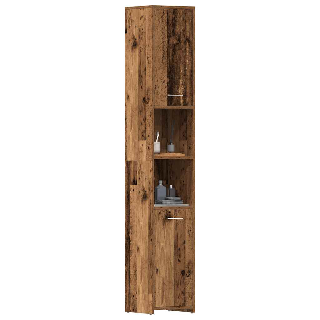 Bathroom Cabinet Old Wood 30x30x183,5 cm Engineered Wood