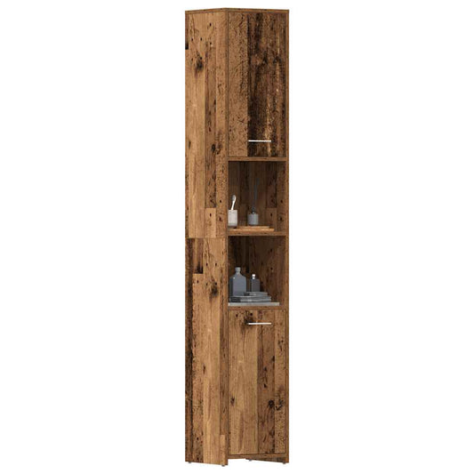 Bathroom Cabinet Old Wood 30x30x183,5 cm Engineered Wood