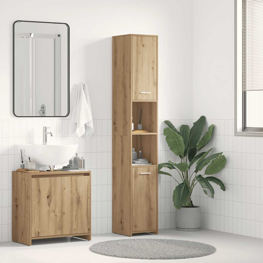 Bathroom Cabinet Artisan Oak 30x30x183,5 cm Engineered Wood
