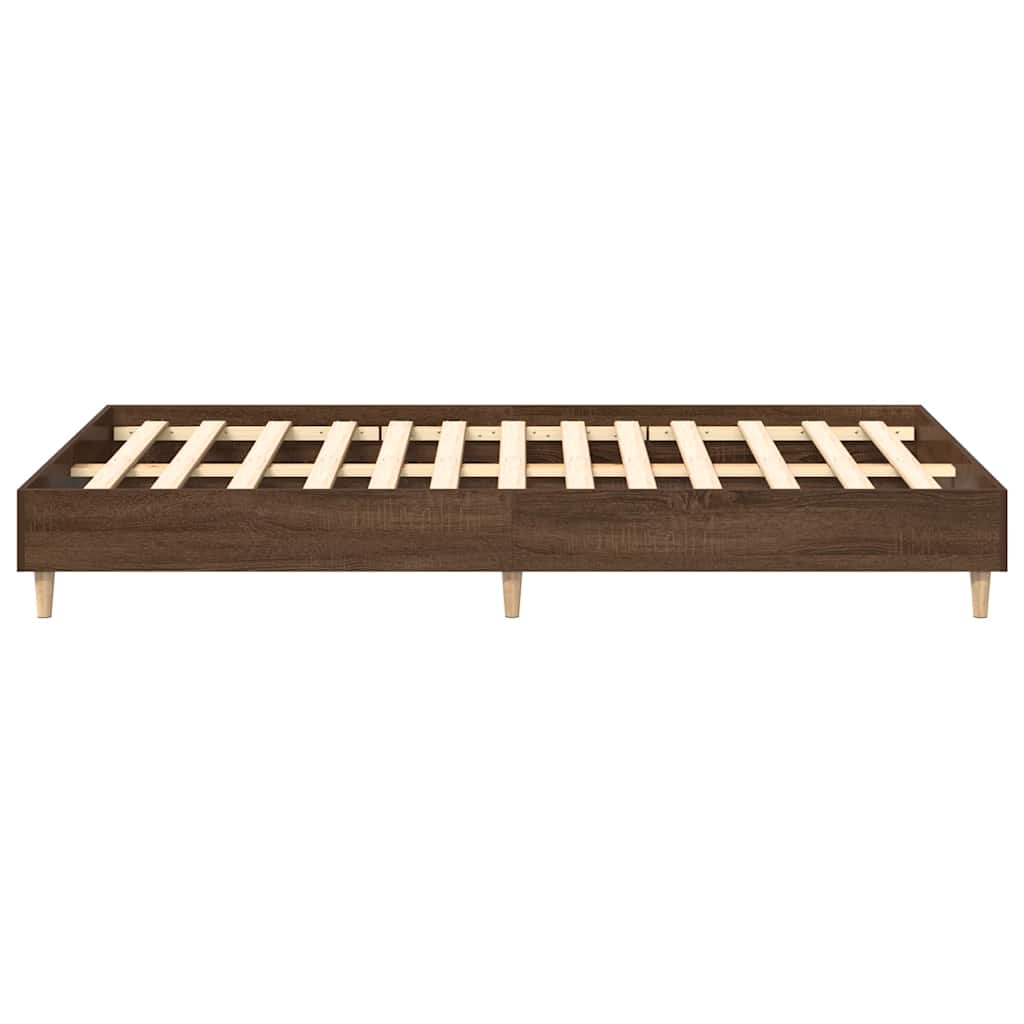 Bed Frame No Mattress Brown Oak 120x200 cm Engineered Wood