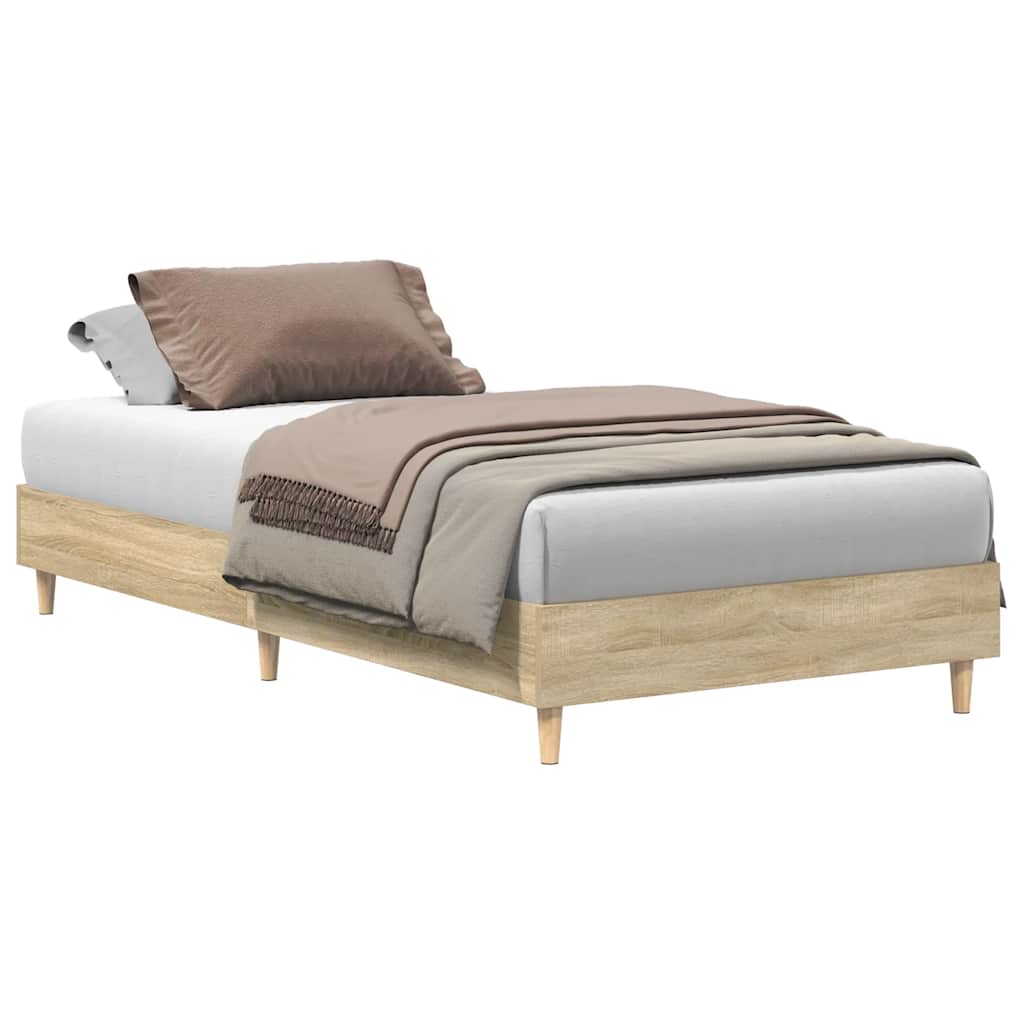 Bed Frame No Mattress Sonoma Oak 100x200 cm Engineered Wood