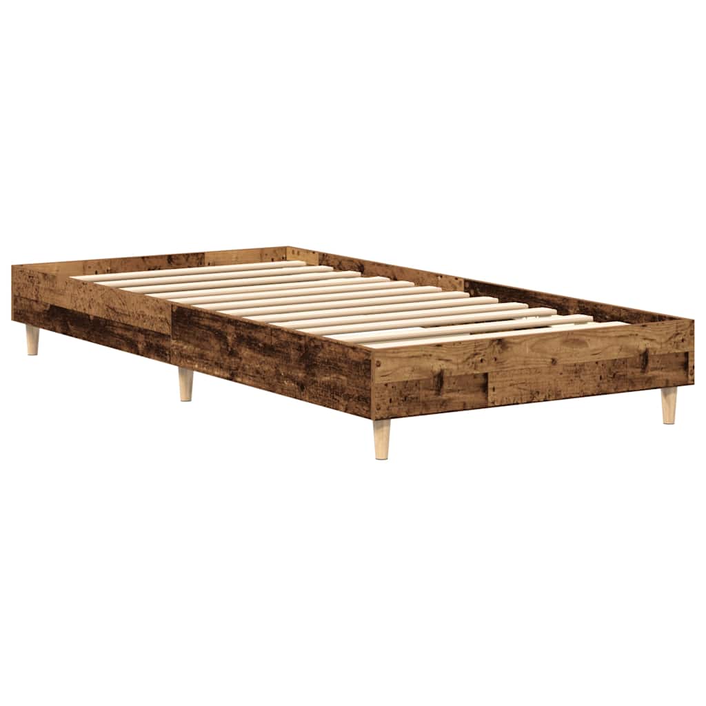 Bed Frame No Mattress Old Wood 100x200 cm Engineered Wood