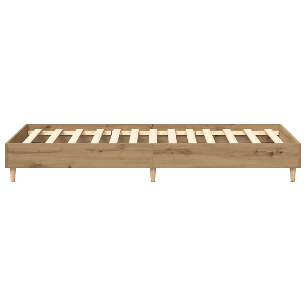 Bed Frame No Mattress Artisan Oak 90x190 cm Single Engineered Wood