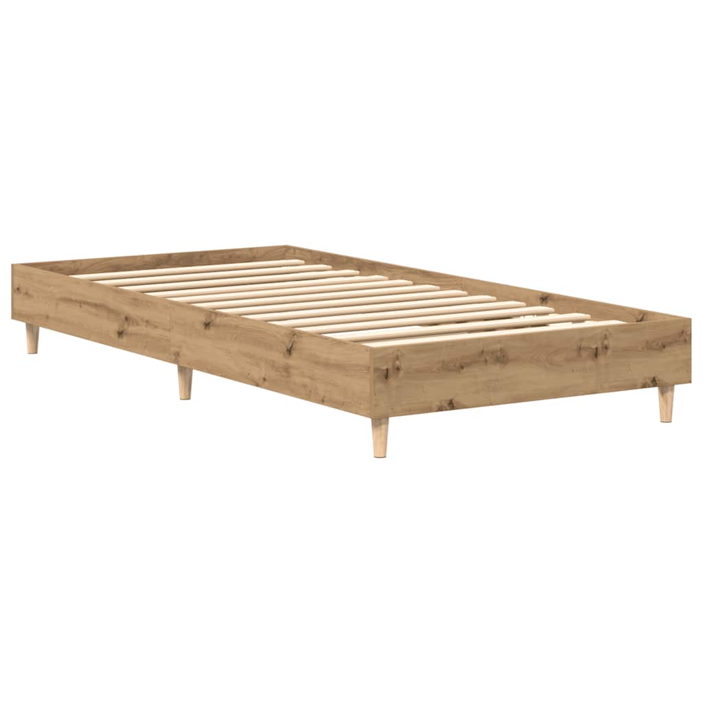 Bed Frame No Mattress Artisan Oak 90x190 cm Single Engineered Wood
