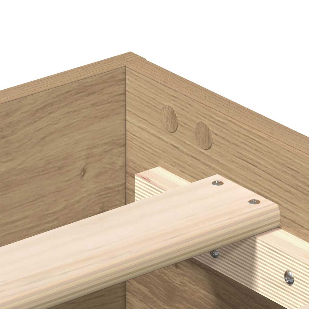 Bed Frame No Mattress Artisan Oak 90x190 cm Single Engineered Wood