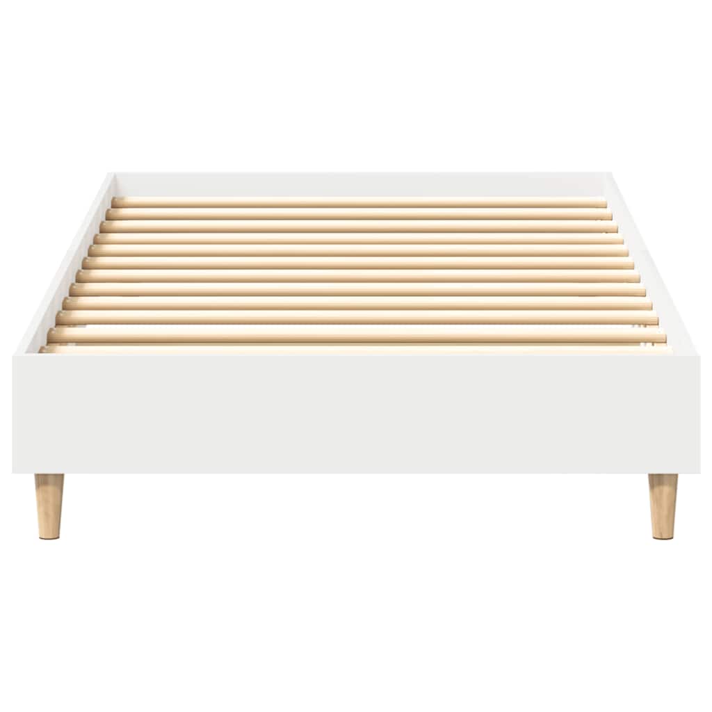 Bed Frame No Mattress White 75x190 cm Small Single Engineered Wood