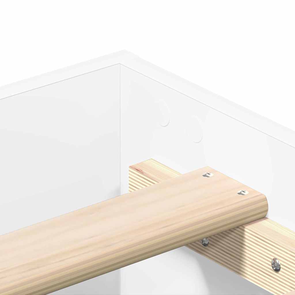 Bed Frame No Mattress White 75x190 cm Small Single Engineered Wood