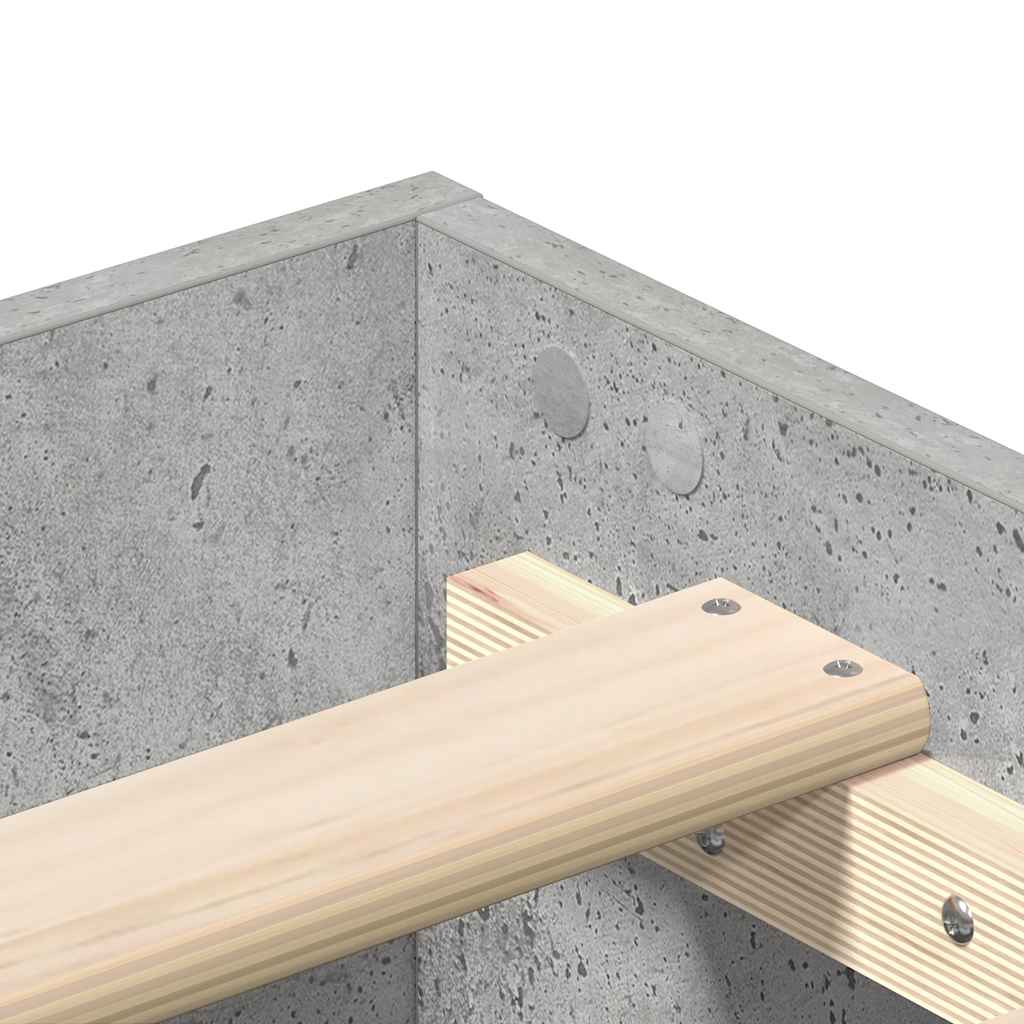 Bed Frame No Mattress Concrete Grey 75x190 cm Small Single Engineered Wood