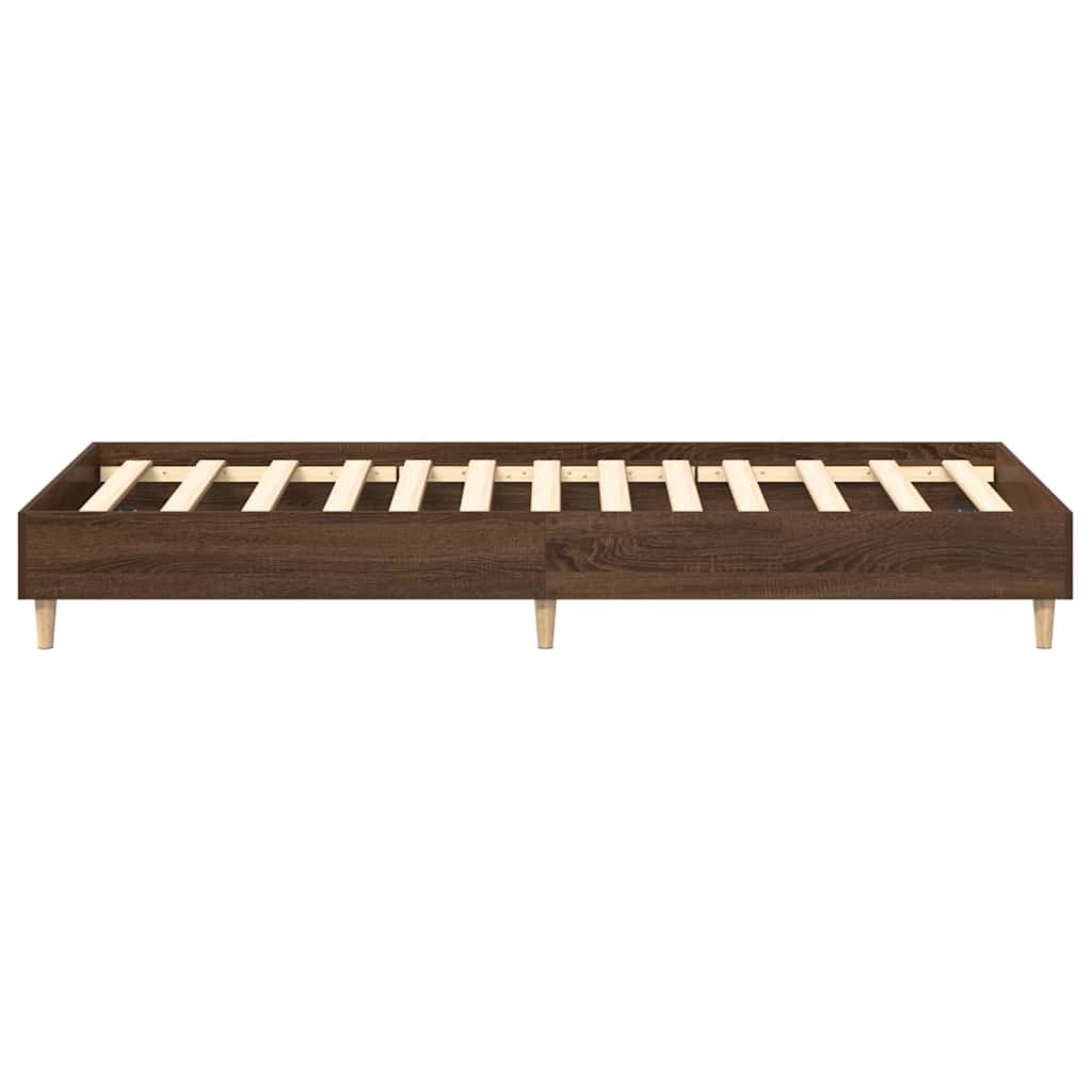 Bed Frame No Mattress Brown Oak 75x190 cm Small Single Engineered Wood