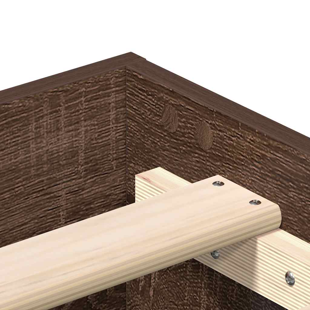 Bed Frame No Mattress Brown Oak 75x190 cm Small Single Engineered Wood