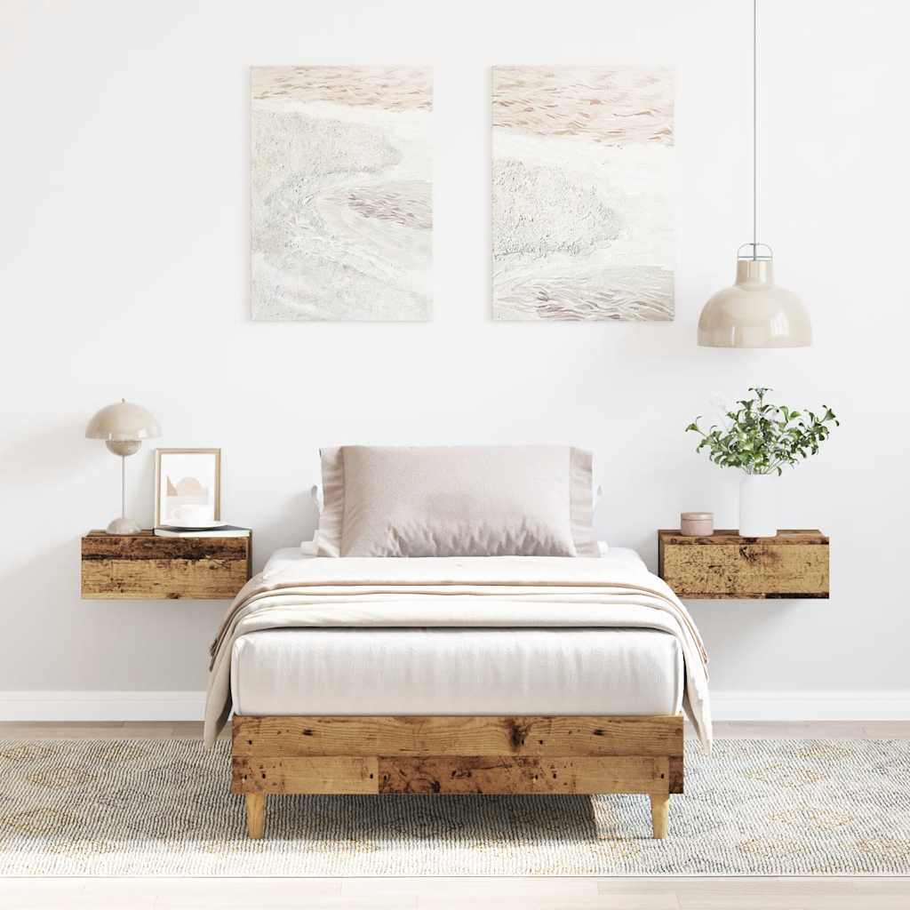 Bed Frame No Mattress Old Wood 75x190 cm Small Single Engineered Wood
