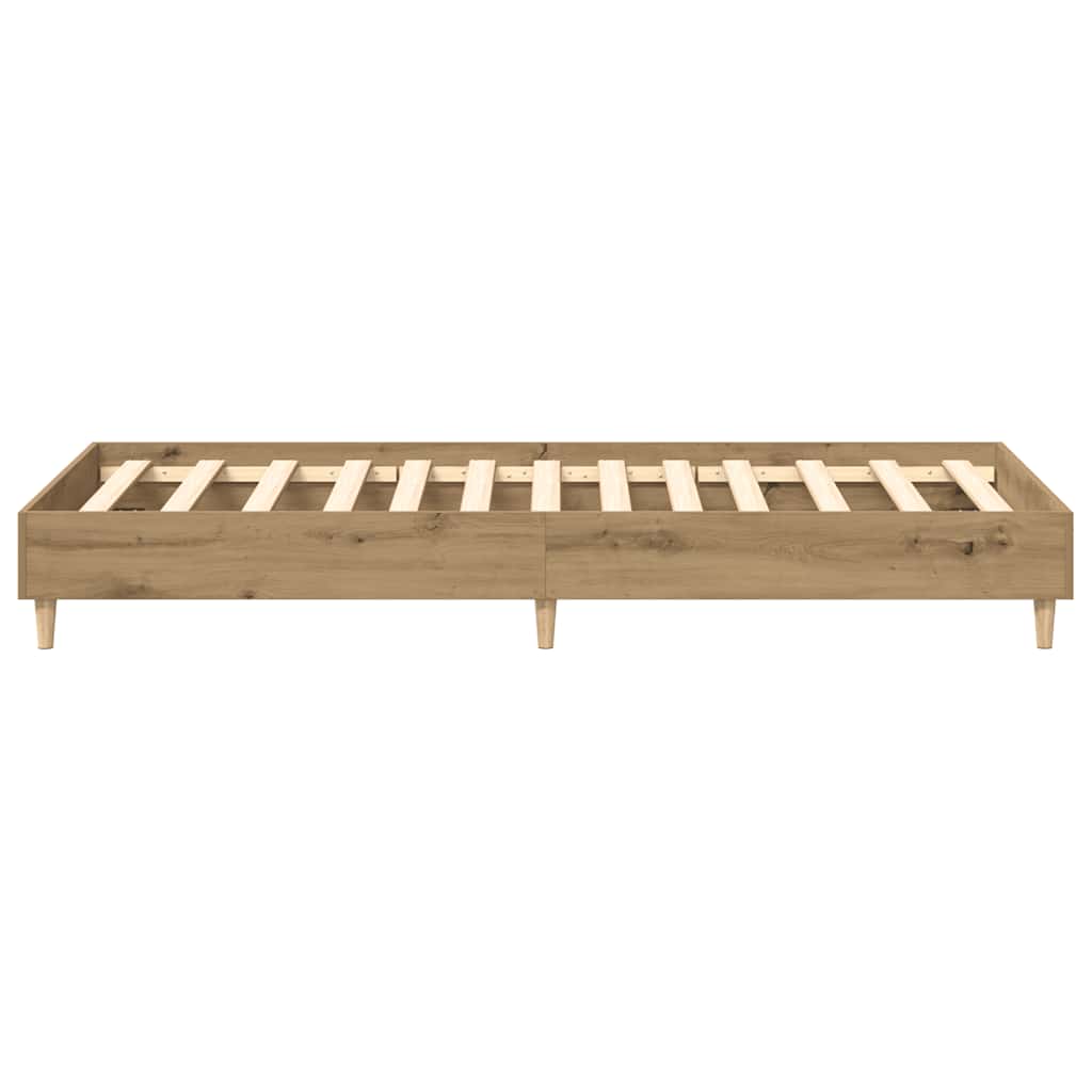 Bed Frame No Mattress Artisan Oak 75x190 cm Small Single Engineered Wood