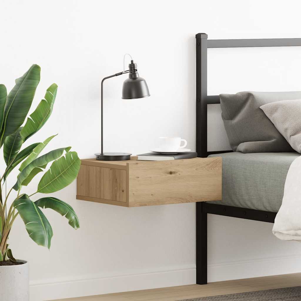 vidaXL Floating Nightstand Artisan Oak 40x32x15 cm Engineered Wood
