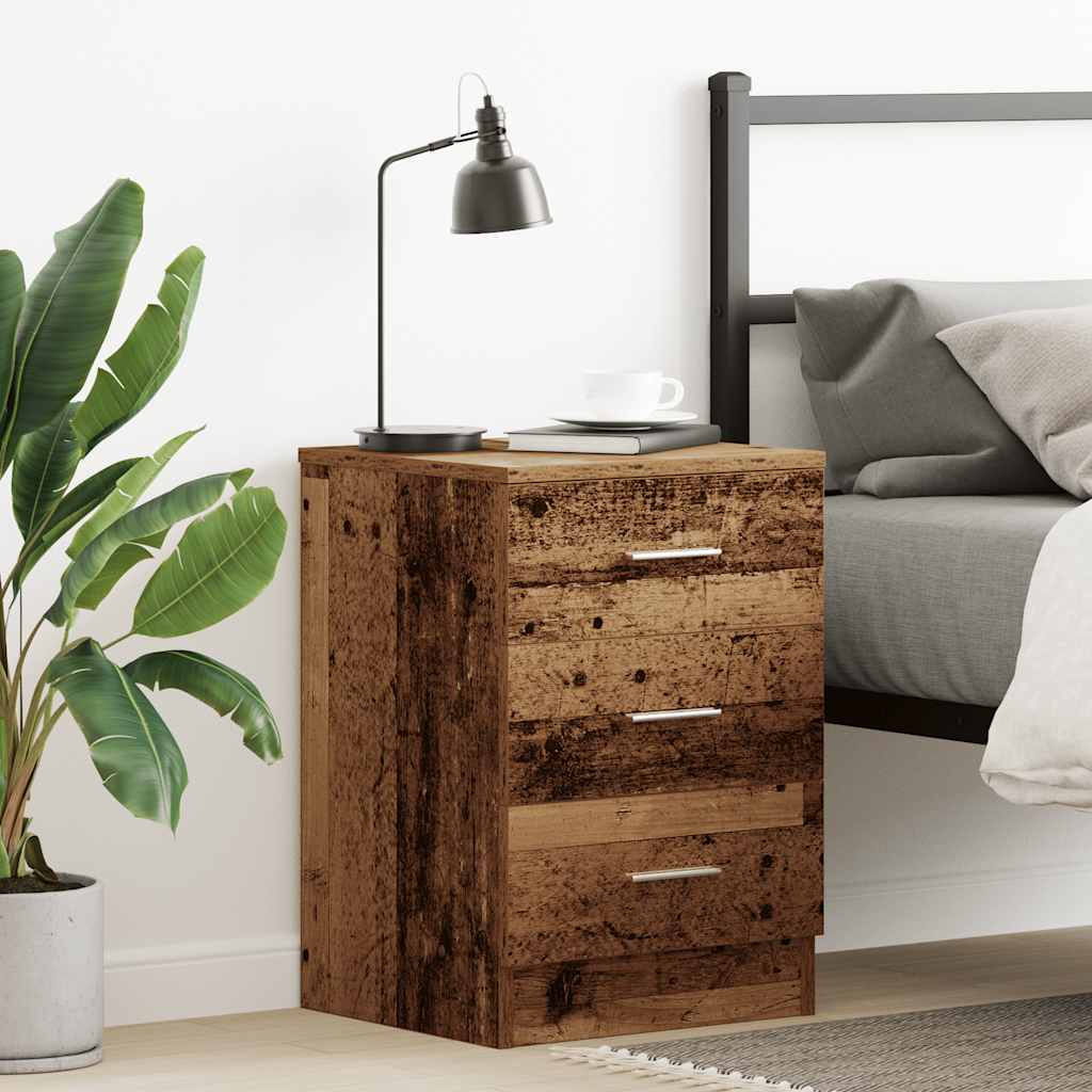 vidaXL Bedside Cabinet Old Wood 38x35x55 cm Engineered Wood