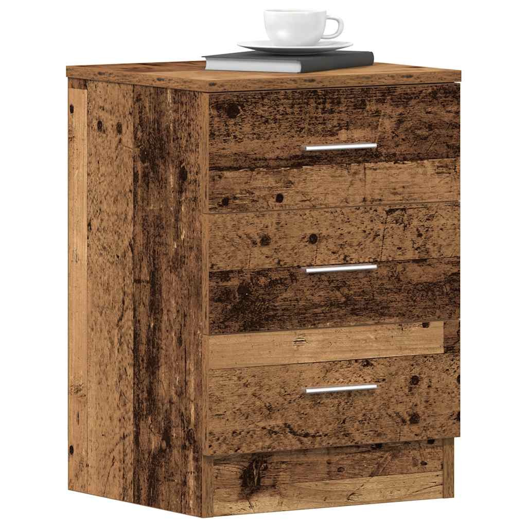 vidaXL Bedside Cabinet Old Wood 38x35x55 cm Engineered Wood