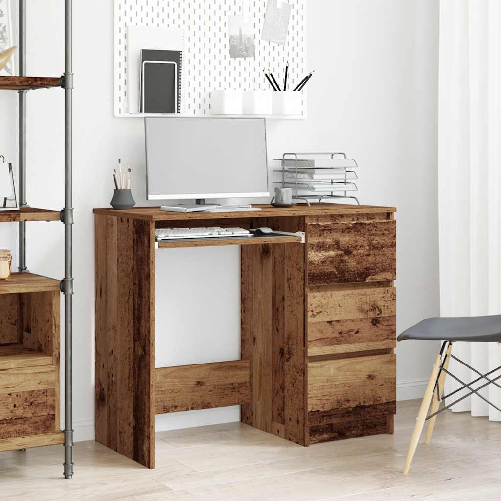 vidaXL Desk Old Wood 90x45x76 cm Engineered Wood