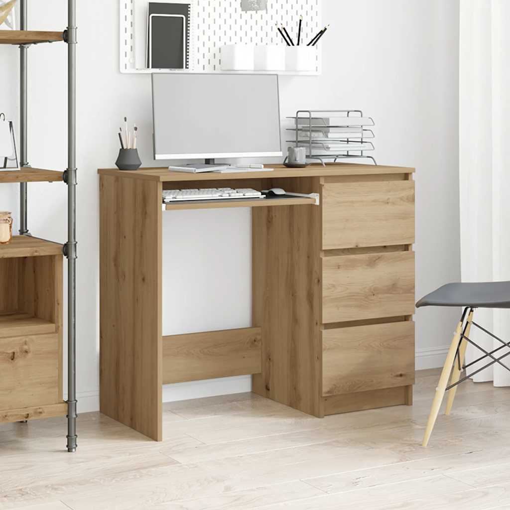 vidaXL Desk Artisan Oak 90x45x76 cm Engineered Wood