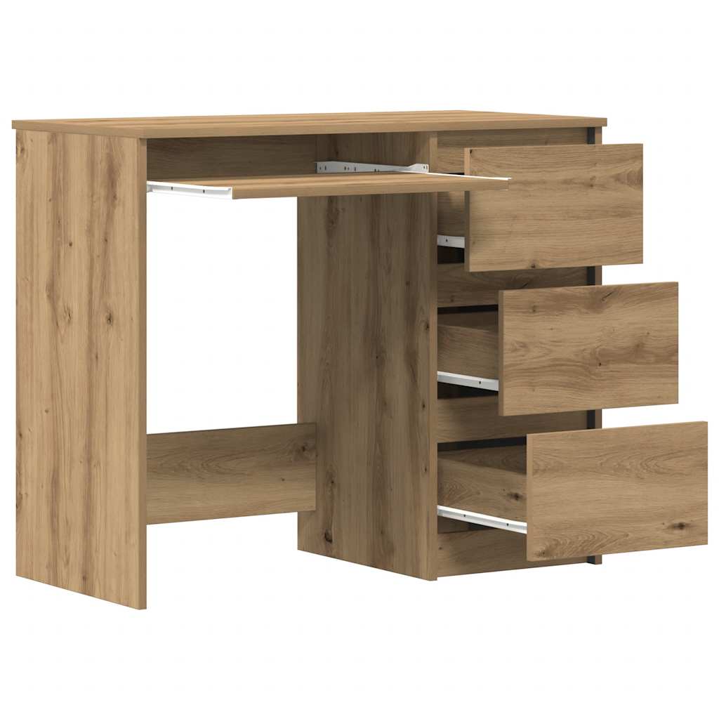 vidaXL Desk Artisan Oak 90x45x76 cm Engineered Wood