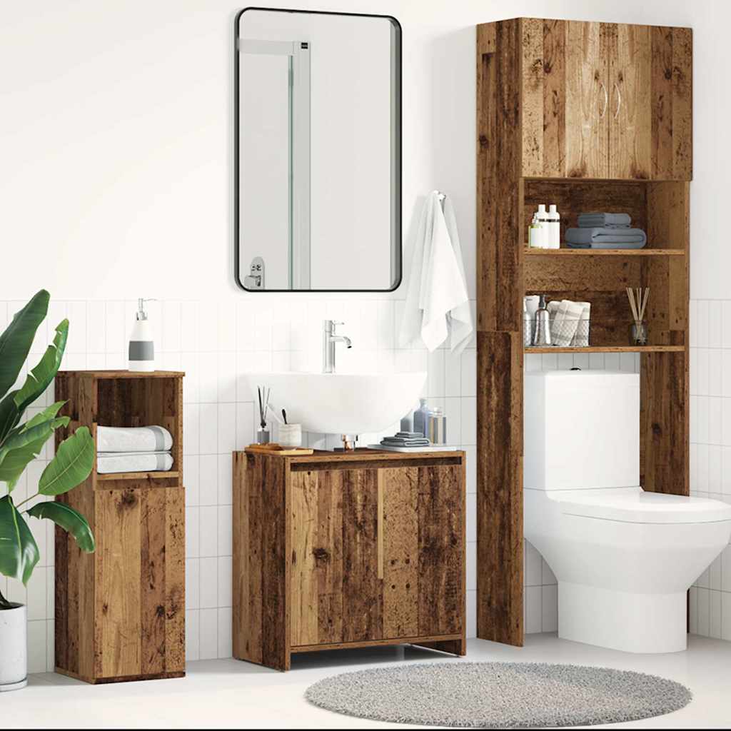 vidaXL Bathroom Sink Cabinet Old Wood 60x33x60 cm Engineered Wood