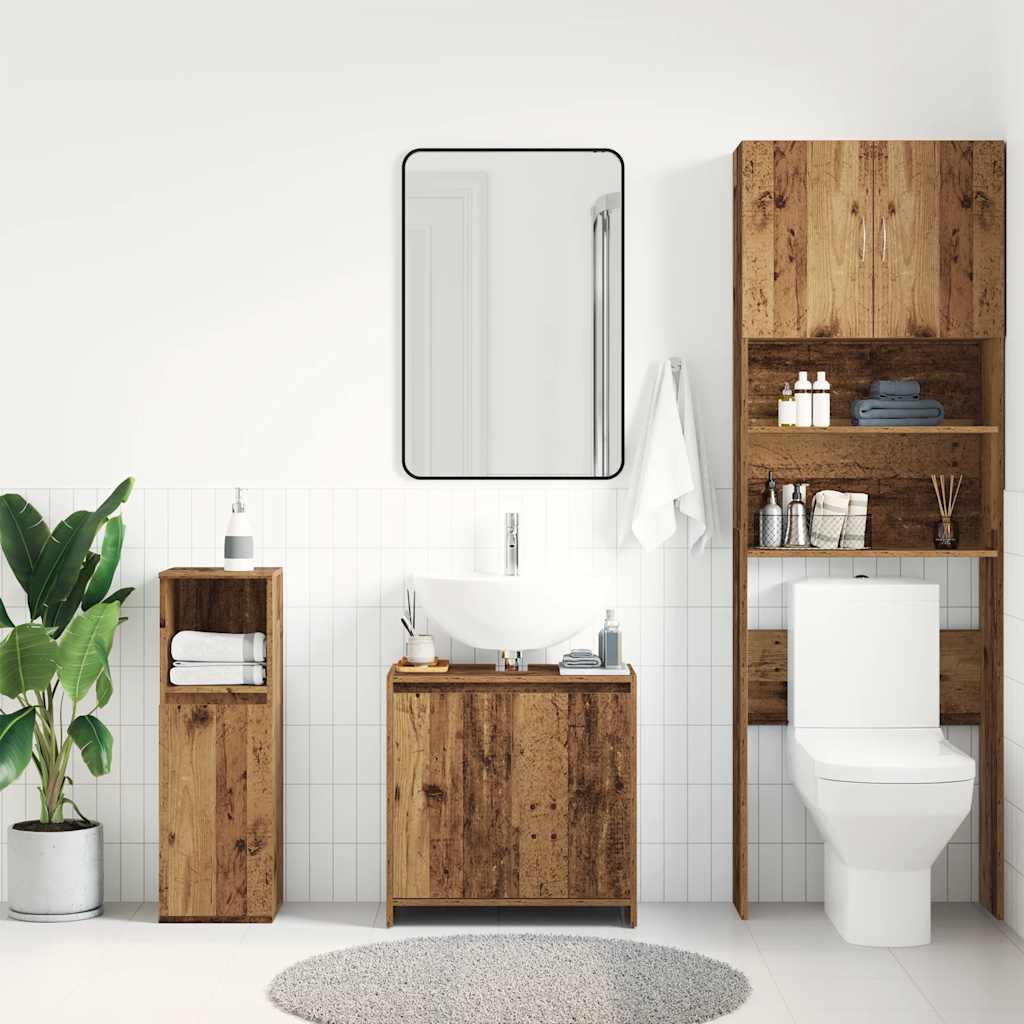 vidaXL Bathroom Sink Cabinet Old Wood 60x33x60 cm Engineered Wood