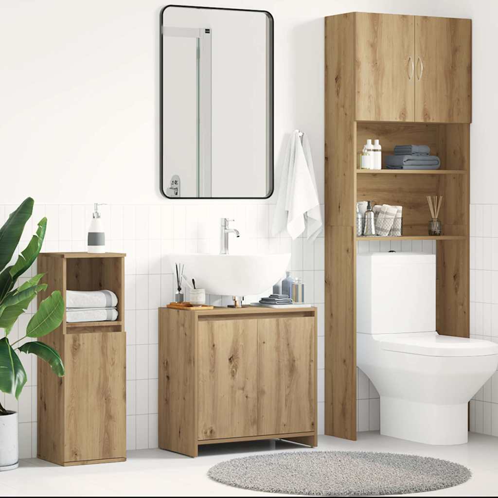 vidaXL Bathroom Sink Cabinet Artisan Oak 60x33x60 cm Engineered Wood