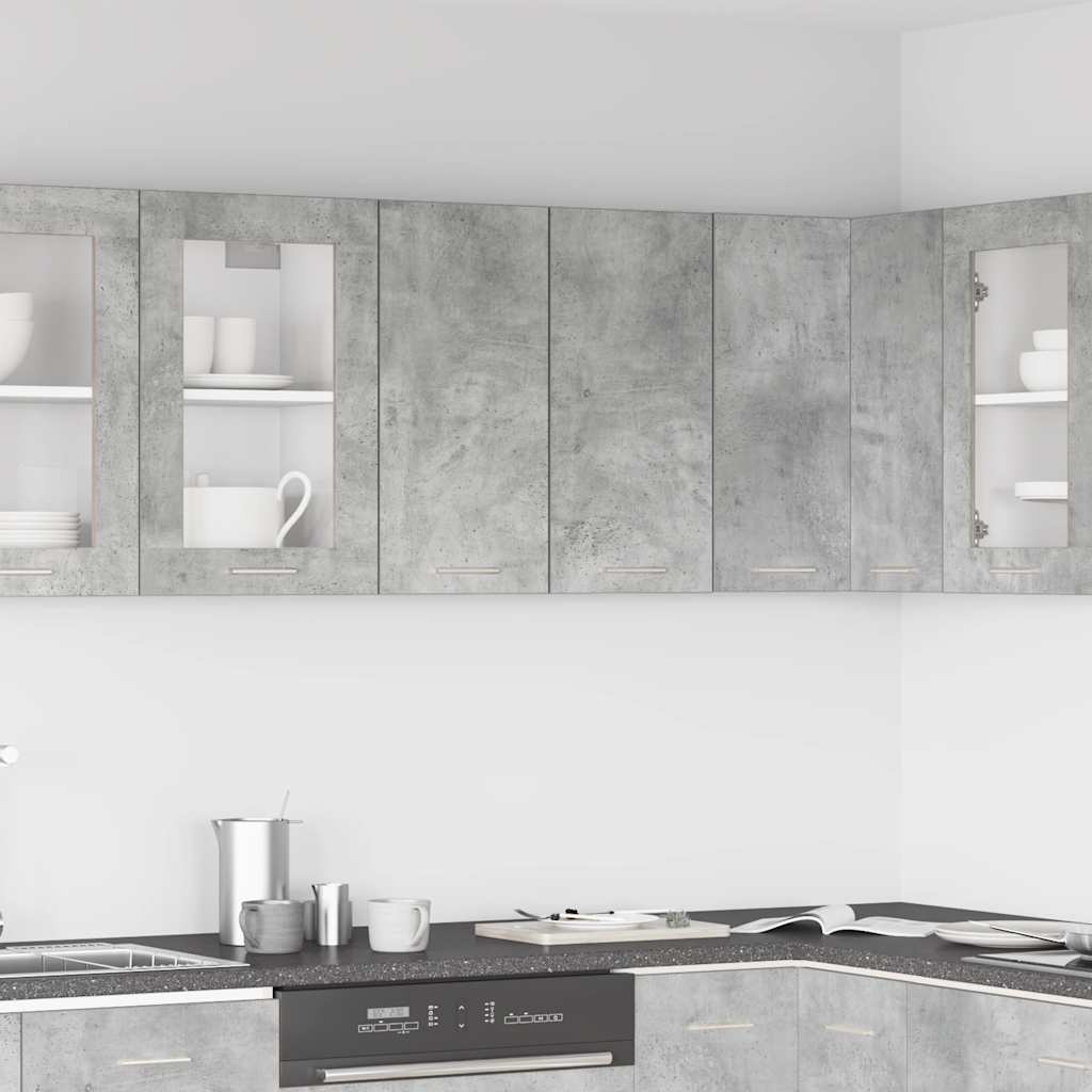 vidaXL Kitchen Wall Cabinet Concrete Grey 60x31x60 cm Engineered Wood