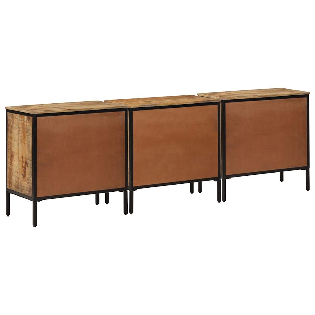 vidaXL Sideboards 3 pcs 70x35x70 cm Solid Rough Wood Mango