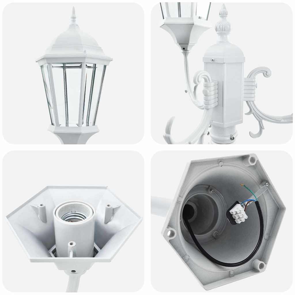 Garden Light White 57 x 49 x 241 cm Aluminium and Glass