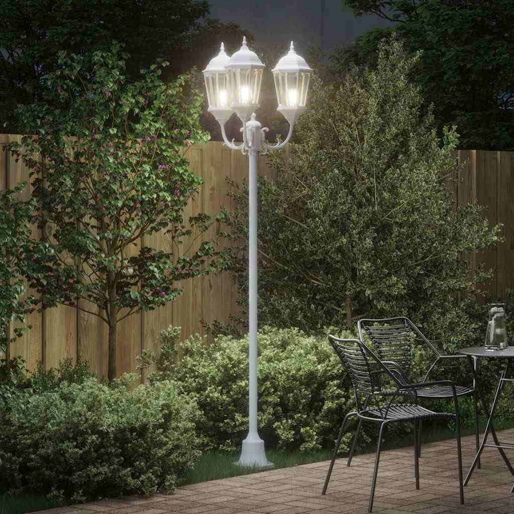 Garden Light White 57 x 49 x 241 cm Aluminium and Glass