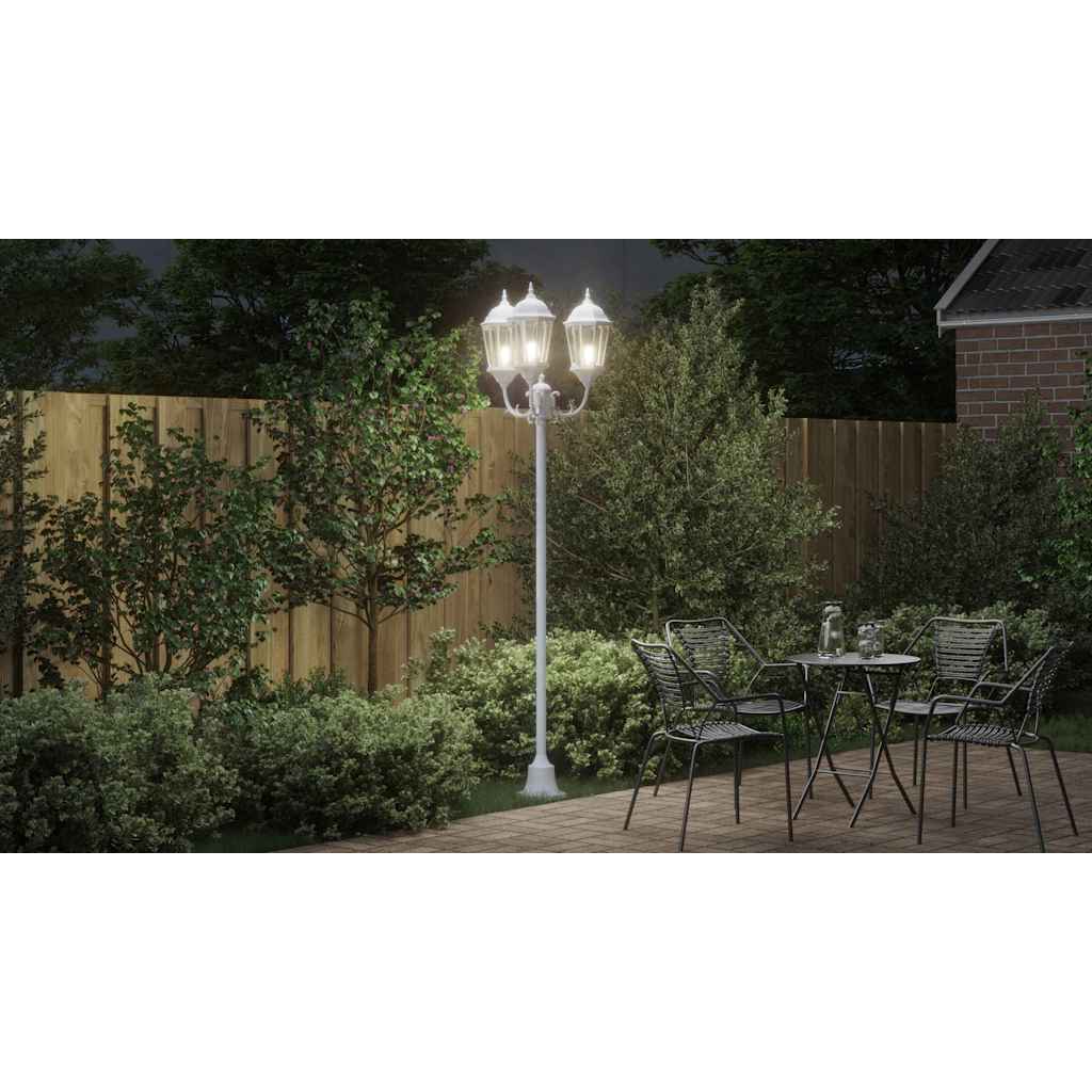 Garden Light White 57 x 49 x 241 cm Aluminium and Glass