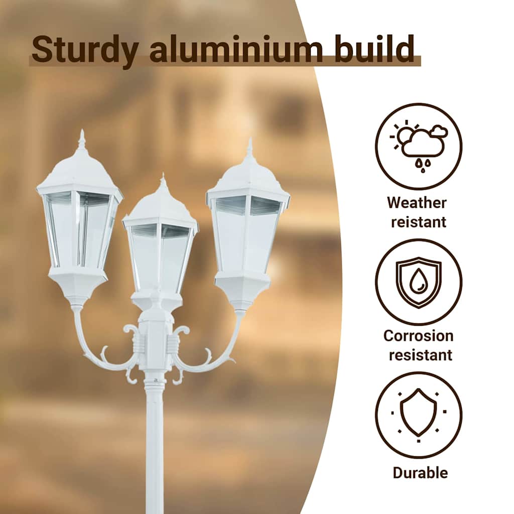 Garden Light White 57 x 49 x 241 cm Aluminium and Glass