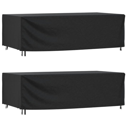 vidaXL Garden Furniture Covers 2 pcs Black 300x140x90 cm Waterproof 420D