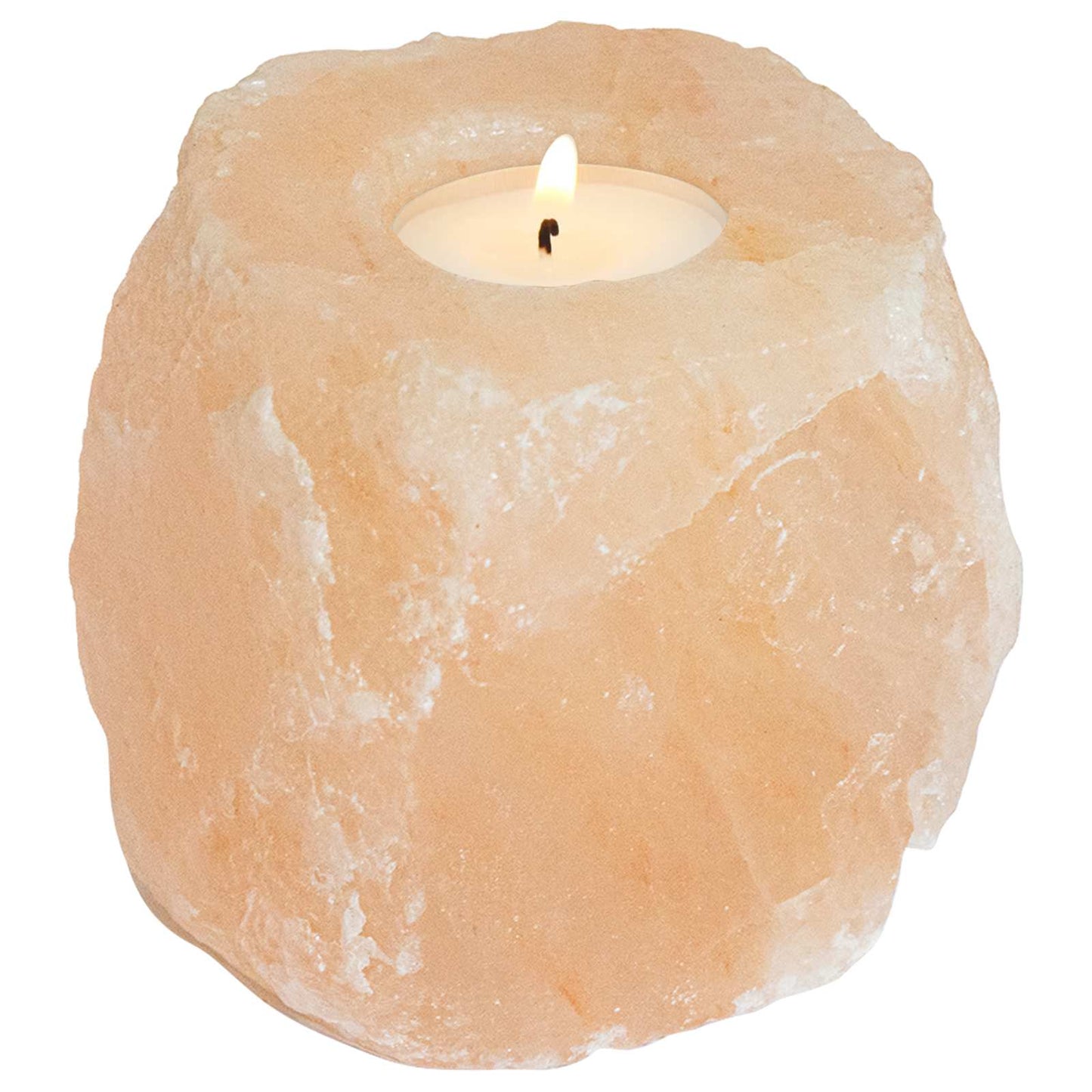 Salt Stone Tealight Holders Pink Rock Salt
