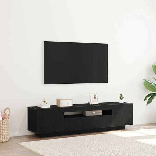 TV Cabinet 160 x 35 x 40 cm Black Engineered Wood