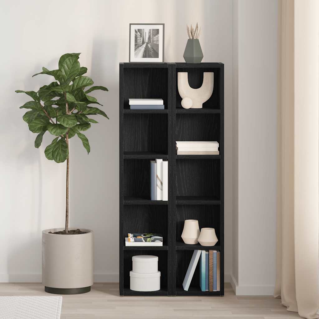 CD Cabinets 2 pcs Black Oak 21x16x93,5 cm Engineered Wood