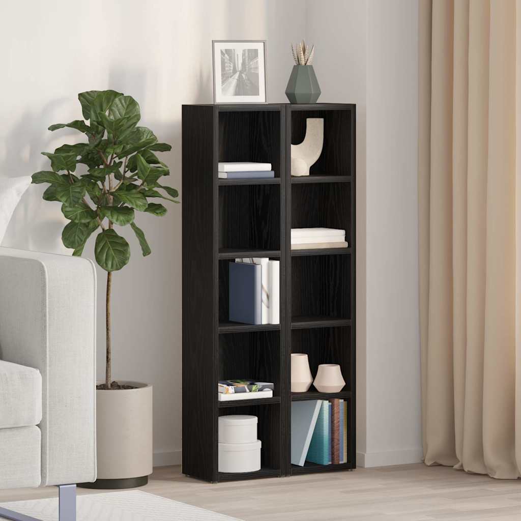 CD Cabinets 2 pcs Black Oak 21x16x93,5 cm Engineered Wood