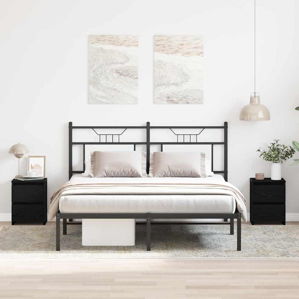 Bedside Cabinet 2 pcs Black Oak 30 x 30 x 40 cm Engineered Wood
