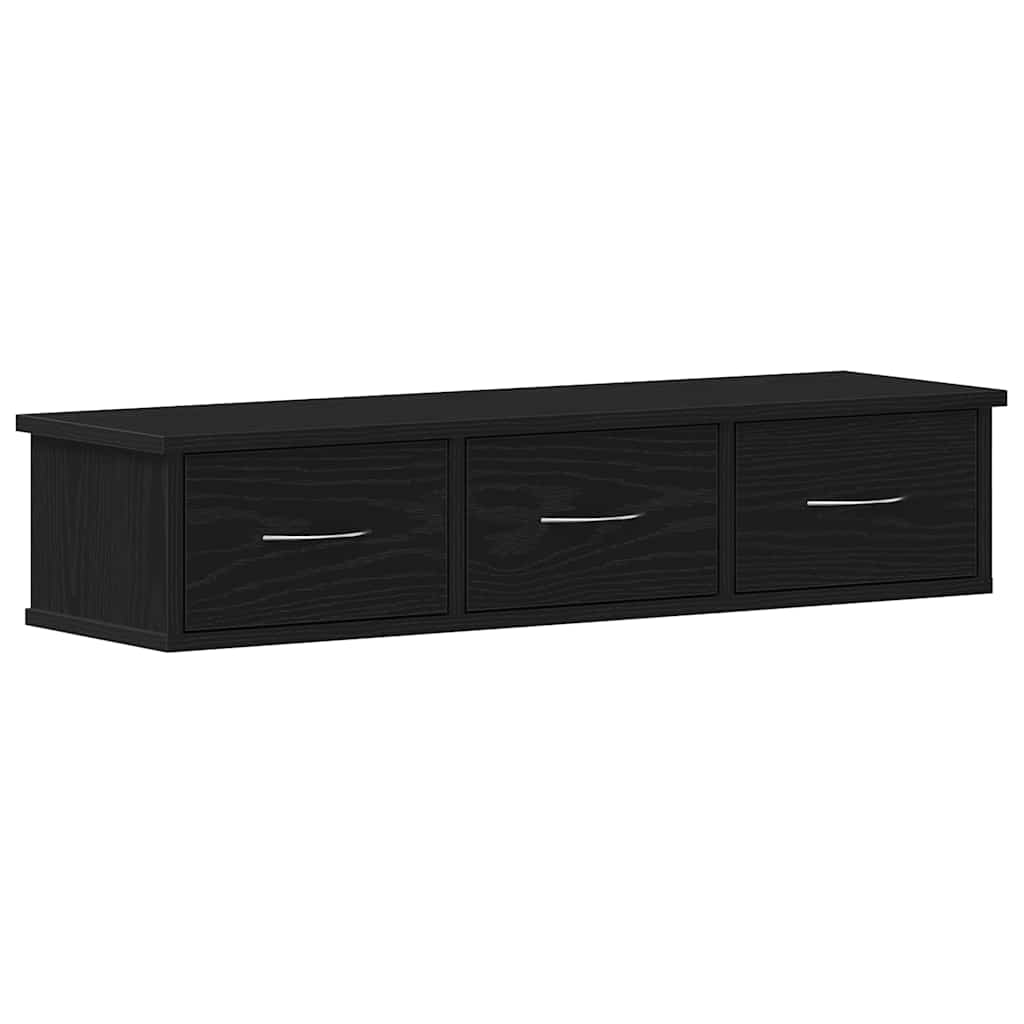 Wall Cabinet Black Oak 88x26x18,5 cm Engineered Wood
