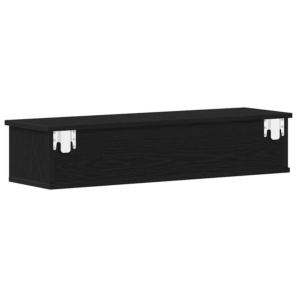 Wall Cabinet Black Oak 88x26x18,5 cm Engineered Wood