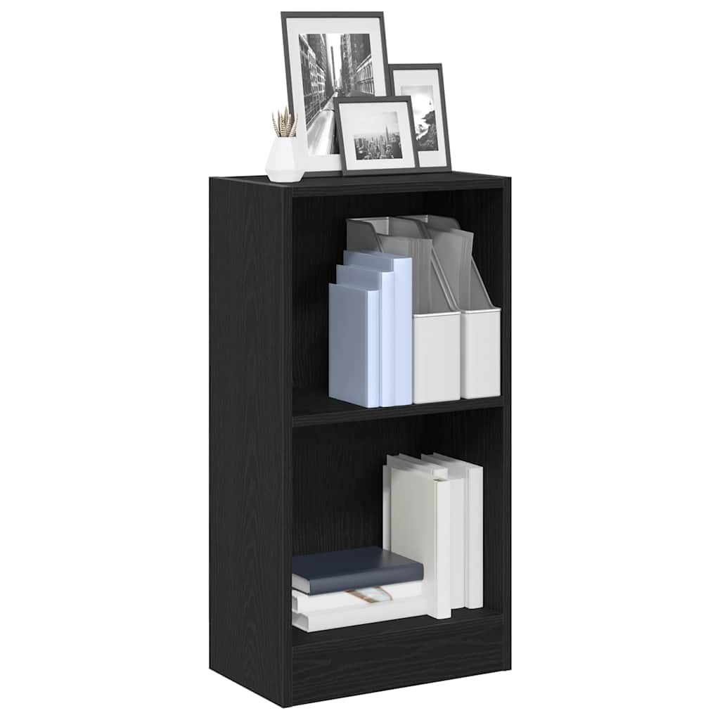 Bookcase Black Oak 40x24x76 cm Engineered Wood